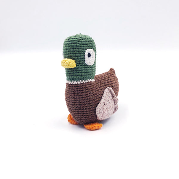 Crocheted Mallard Duck Rattle