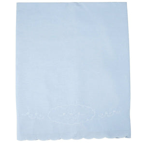 Heirloom Embroidered Receiving Blanket in Blue