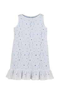 Madison Dress - White/Blue