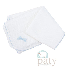 Paty, Inc. - Receiving Swaddle Blanket White with Blue Trim