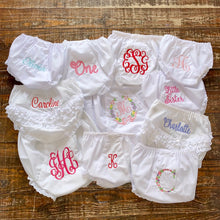 Load image into Gallery viewer, White Double Seat Panty Diaper Cover
