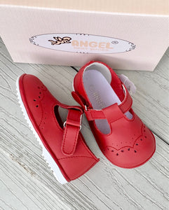 Birdie Leather T-Strap Mary Jane - Red-  L'Amour