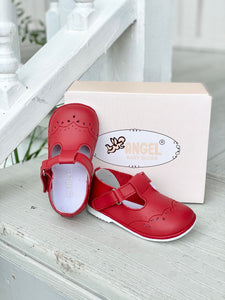 Birdie Leather T-Strap Mary Jane - Red-  L'Amour