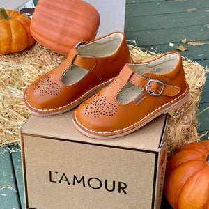 Ollie T-Strap Leather Mary Jane - Terra