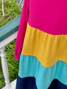 Girl's Rainbow Twirl Dress w/ Multi-Tiers Size 10/12 only