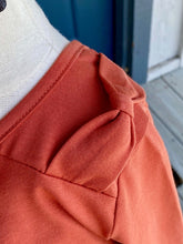 Load image into Gallery viewer, Girl&#39;s Knit Tunic &amp; Leggings Set - Orange Flower Embroidered Top &amp; Printed Leggings
