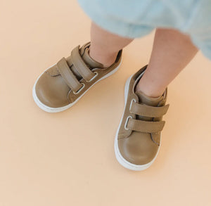 Boy's Kyle Sneaker - Mocha  w/ Double Velcro
