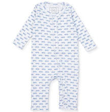Load image into Gallery viewer, Boy&#39;s Pima Cotton Playsuit in Firetruck Blue
