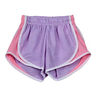 Lavender & White Seersucker Athletic Shorts
