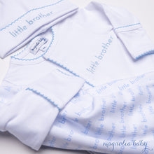 Load image into Gallery viewer, &quot;Little Brother&quot; White &amp; Blue Embroidered Converter Gown
