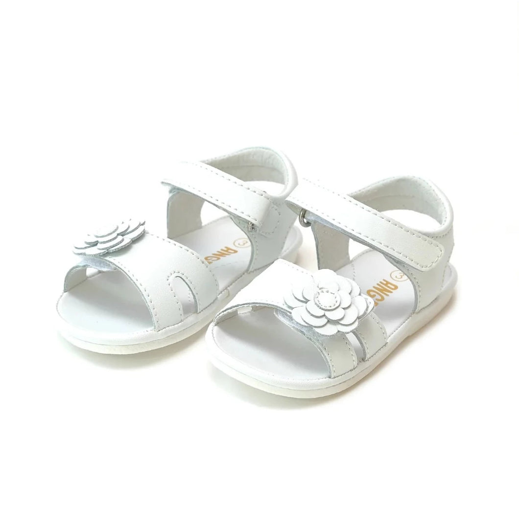 Mila Flower Cutout Sandal - White