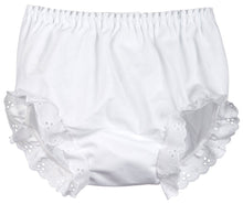 Load image into Gallery viewer, Girl&#39;s White Double Seat Panty Diaper Cover
