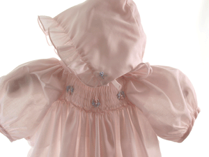 Pink Bubble w/ Floral Smocking