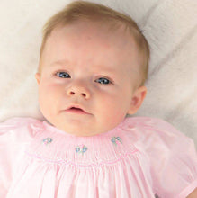 Load image into Gallery viewer, Pink Bubble w/ Floral Smocking
