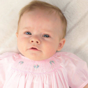 Pink Bubble w/ Floral Smocking