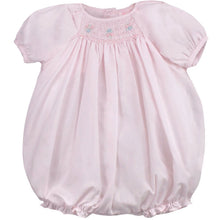 Load image into Gallery viewer, Pink Bubble w/ Floral Smocking
