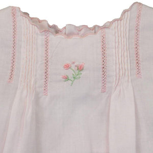 Flower Embroidered Heirloom Diaper Set - Pink