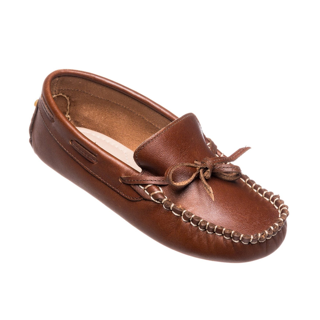 Elephantito Boy's Driver Leather Moccasins in Apache Brown