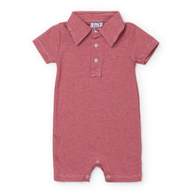 Load image into Gallery viewer, Polo Romper - Red &amp; White

