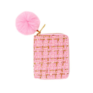 Tweed Wallet: Pink