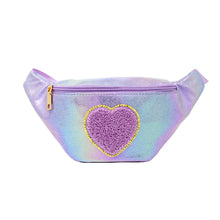 Load image into Gallery viewer, Shiny Heart Patch Sling Bag: Purple
