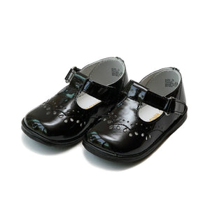Birdie Leather T-Strap Mary Jane Patent Black -  L'Amour