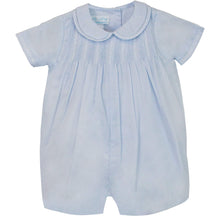 Load image into Gallery viewer, Boys Smocked &amp; Pintuck Romper - Blue
