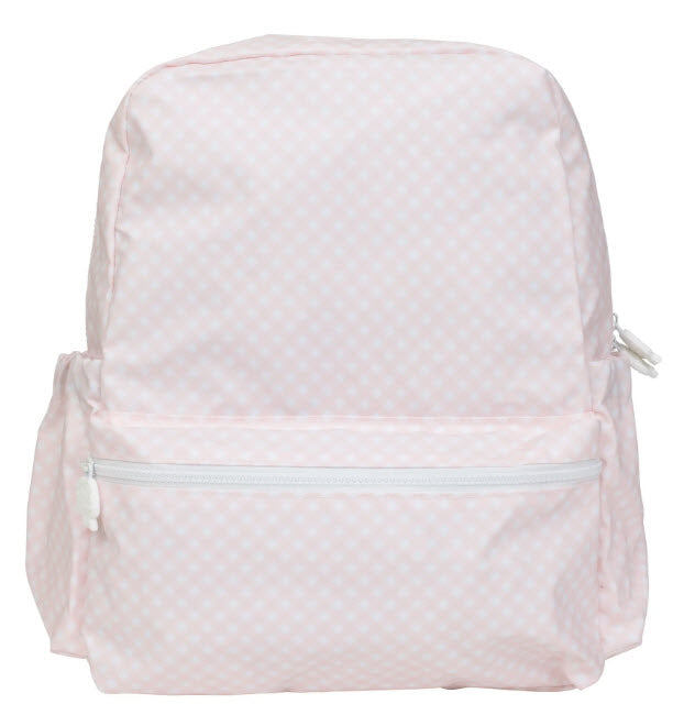 Pink Gingham Large Backpack