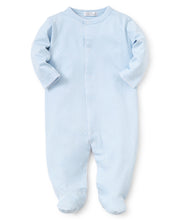 Load image into Gallery viewer, Newborn  Footie - Light Blue w/ Tiny White Dots
